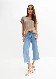 Maglia con inserto in satin, bonprix