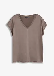 Maglia con inserto in satin, bonprix