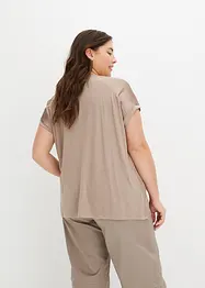 Maglia con inserto in satin, bonprix