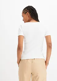 T-shirt a coste in puro cotone biologico, bonprix