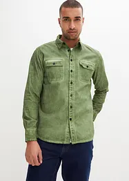 Camicia a maniche lunghe in puro cotone effetto lavato, bonprix