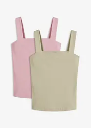 Top a costine in cotone biologico (pacco da 2), bonprix