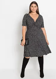 Abito in morbido jersey misto viscosa con drappeggio, bonprix