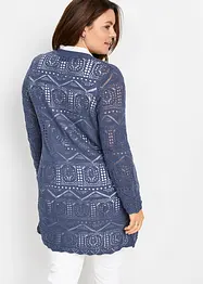 Cardigan lungo traforato, bonprix