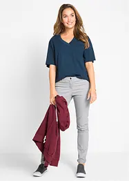 Maglia lunga e larga con scollo a V e maniche corte (pacco da 5), bonprix