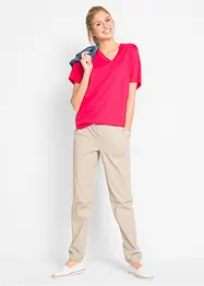 Maglia lunga e larga con scollo a V e maniche corte (pacco da 5), bonprix