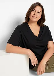 Maglia lunga e larga con scollo a V e maniche corte (pacco da 5), bonprix