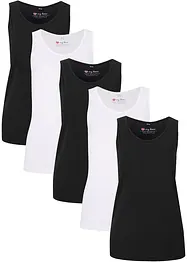 Top lungo in puro cotone (pacco da 5), bonprix