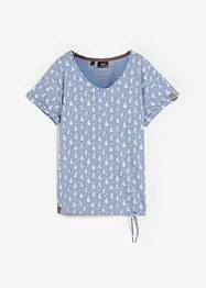 T-shirt fantasia con laccetto, bonprix