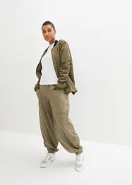 Pantaloni in twill di misto cotone elasticizzato, bonprix