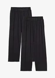 Pantaloni in jersey cropped, vita alta (pacco da 2), bonprix