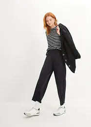 Pantaloni in jersey cropped, vita alta (pacco da 2), bonprix