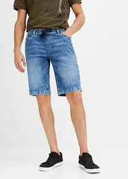 Bermuda elasticizzati in jeans leggero con elastico in vita, slim fit, bonprix