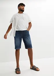 Bermuda elasticizzati in jeans leggero con elastico in vita, slim fit, bonprix