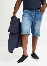 Bermuda elasticizzati in jeans leggero con elastico in vita, slim fit, bonprix