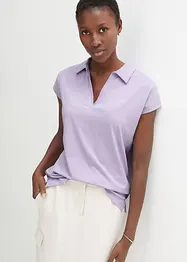 Maglia con colletto polo aperto, bonprix