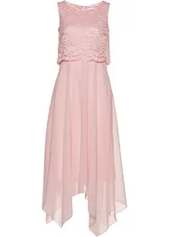 Abito midi in chiffon con pizzo, bonprix