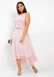 Abito midi in chiffon con pizzo, bonprix