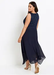 Abito midi in chiffon con pizzo, bonprix