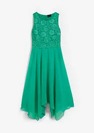 Abito midi in chiffon con pizzo, bonprix