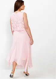 Abito midi in chiffon con pizzo, bonprix