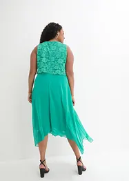 Abito midi in chiffon con pizzo, bonprix