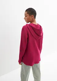 Blusa in mussola di puro cotone con cappuccio, bonprix