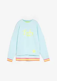Felpa oversize con bordi colorati in puro cotone, bonprix