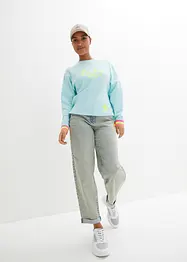 Felpa oversize con bordi colorati in puro cotone, bonprix