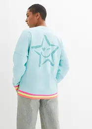 Felpa oversize con bordi colorati in puro cotone, bonprix