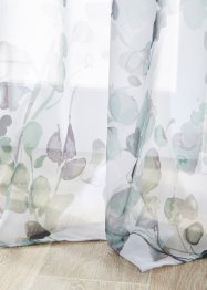 Tenda trasparente in fantasia floreale con fermatenda (pacco da 1), bpc living bonprix collection
