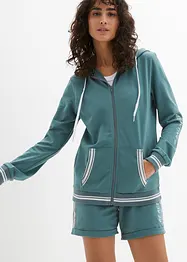 Felpa con zip e cappuccio in puro cotone biologico, bonprix