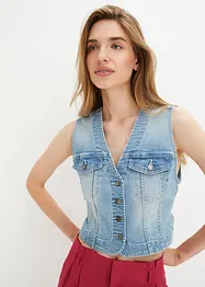 Gilet in jeans elasticizzato, bonprix