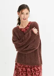 Maglione in filato piumato morbido, bonprix