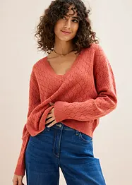 Maglione cropped traforato, bonprix