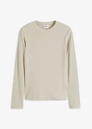 Maglia a maniche lunghe a coste in puro cotone, bonprix