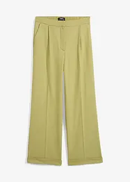 Pantaloni cropped in simil lana con cinta comoda, bonprix