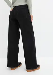 Jeans wide leg, a vita media, bonprix