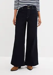 Jeans elasticizzati wide leg, a vita alta, bonprix