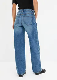 Jeans wide leg, a vita media, bonprix