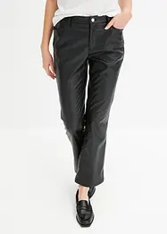 Pantaloni in similpelle larghi, a vita media, bonprix