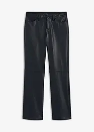 Pantaloni in similpelle, a vita media, bonprix