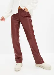 Pantaloni in similpelle, a vita media, bonprix