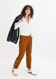 Pantaloni in twill con bottoni al fondo, bonprix