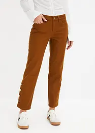 Pantaloni in twill con bottoni al fondo, bonprix