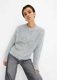 Cardigan in filato piumato, bonprix