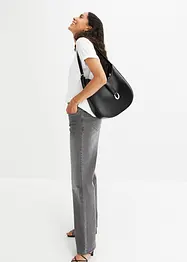 Jeans wide leg elasticizzati, vita media, bonprix