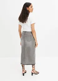 Gonna di jeans midi con spacco, bonprix