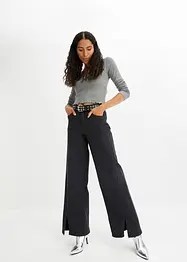 Jeans wide leg a vita alta con spacchi, bonprix