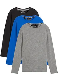 Maglia a maniche lunghe con cotone biologico (pacco da 3), bonprix